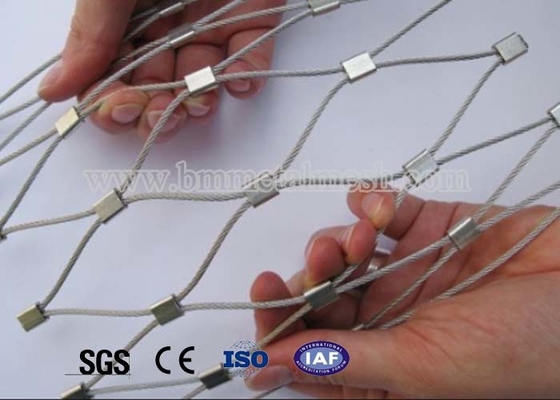 Decorative Stainless Zoo Animal Enclosures Wire Rope Mesh Fencing