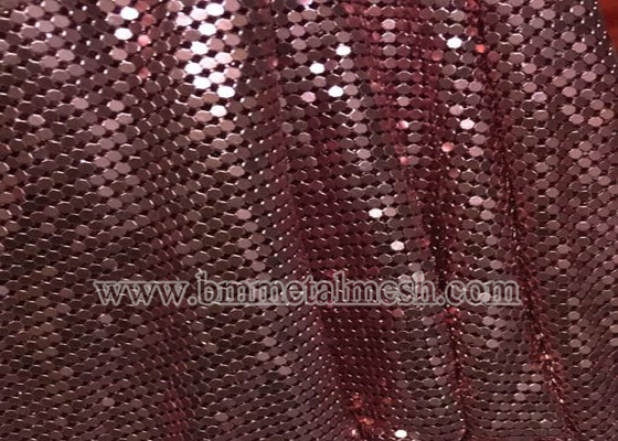 Colorful 3mm Sequin Aluminum Garment Silver Metallic Mesh Fabric For Bag